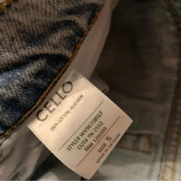 Cello Size 5 Wide Leg High Waisted Cropped Jeans Light Wash - Picture 5 of 6